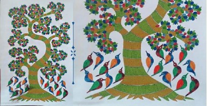 Nandan . नंदन ❁ Canvas Gond Painting (2x3 Feet) ❁ 8