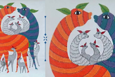 Nandan . नंदन ❁ Canvas Gond Painting (2x3 Feet) ❁ 9