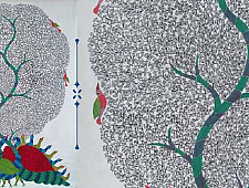 Nandan . नंदन ❁ Canvas Gond Painting (3x4 Feet) ❁ 6
