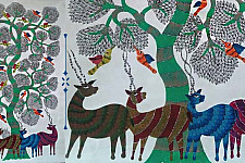 Nandan . नंदन ❁ Canvas Gond Painting (3x5 Feet) ❁ 14