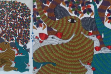 Nandan . नंदन ❁ Canvas Gond Painting (3x5 Feet) ❁ 15