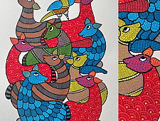 Nandan . नंदन ✦ Handcrafted ~ Gond Painting ( 12" x 16" ) - Deer
