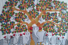 Nandan . नंदन ❁ Gond Painting (23" x 15") ❁ 19