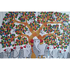 Nandan . नंदन ❁ Gond Painting (23" x 15") ❁ 19