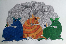 Nandan . नंदन ❁ Gond Painting (23" x 15") ❁ 21