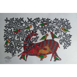 Nandan . नंदन ❁ Gond Painting (23" x 15") ❁ 22