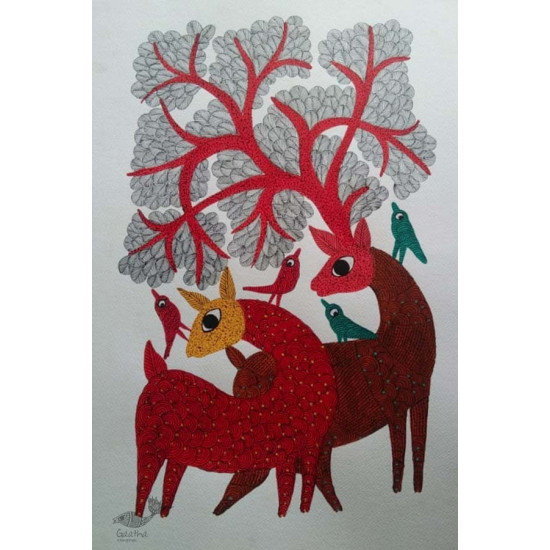 Shop online hand painted on Paper gond painting