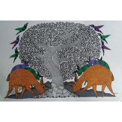 Nandan . नंदन ❁ Gond Painting (23" x 15") ❁ 25