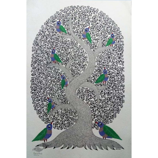 Shop online hand painted on Paper gond painting