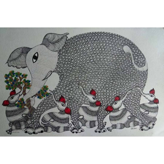 Shop online hand painted on Paper gond painting