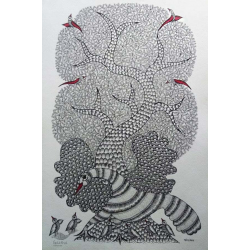 Nandan . नंदन ❁ Gond Painting (23" x 15") ❁ 29