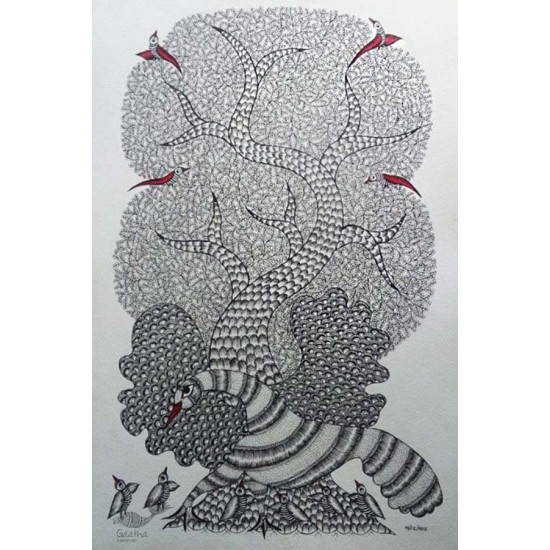 Shop online hand painted on Paper gond painting