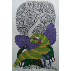 Nandan . नंदन ❁ Gond Painting (23" x 15") ❁ 32