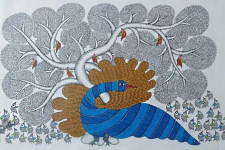 Nandan . नंदन ❁ Canvas Gond Painting (28" x 18") ❁ 17