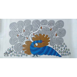 Nandan . नंदन ❁ Canvas Gond Painting (28" x 18") ❁ 17