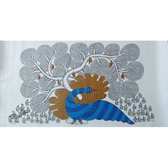 Shop online hand painted canvas gond painting