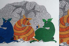 Nandan . नंदन ❁ Gond Painting (23" x 15") ❁ 21