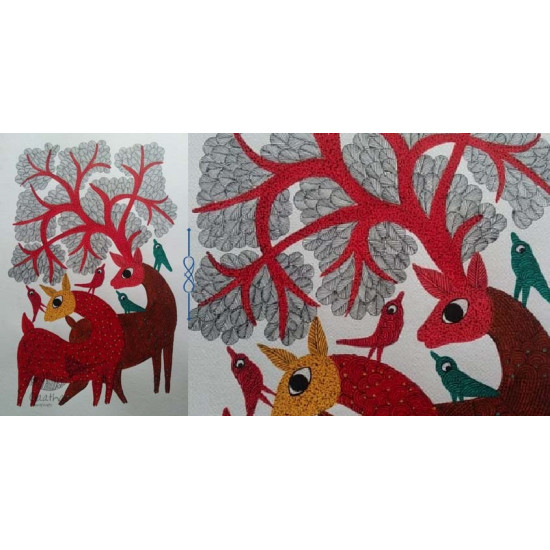 Shop online hand painted on Paper gond painting