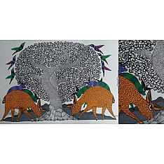 Nandan . नंदन ❁ Gond Painting (23" x 15") ❁ 25