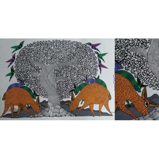 Shop online hand painted on Paper gond painting