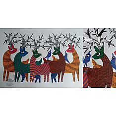 Nandan . नंदन ❁ Gond Painting (23" x 15") ❁ 27