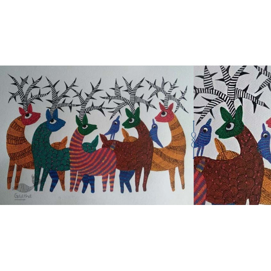 Shop online hand painted on Paper gond painting