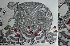 Nandan . नंदन ❁ Gond Painting (23" x 15") ❁ 28