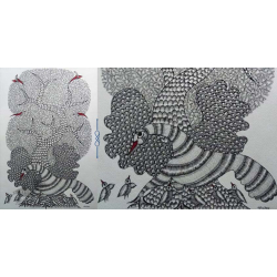 Nandan . नंदन ❁ Gond Painting (23" x 15") ❁ 29