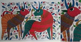 Nandan . नंदन ❁ Gond Painting (23" x 15") ❁ 30