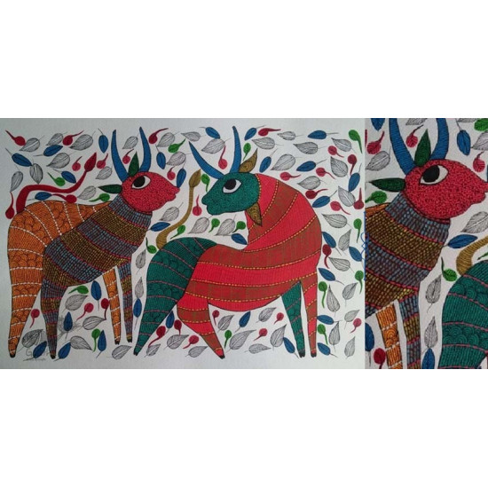 Shop online hand painted on Paper gond painting