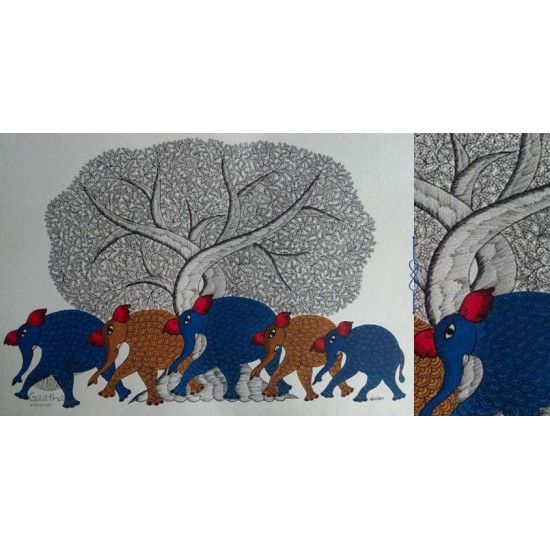 Shop online hand painted on Paper gond painting