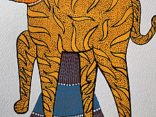 Nandan . नंदन ✦ Handcrafted ~ Gond Painting ( 12" x 16" ) - Tiger