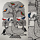 Hand Painted Gond Painting - Black & White Deer