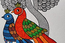 Nandan . नंदन ✦ Handcrafted ~ Gond Painting ( 12" x 16" ) - Myna