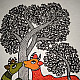 Hand Painted Gond Painting - Tree of Togetherness