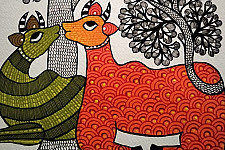 Nandan . नंदन ✦ Handcrafted ~ Gond Painting ( 12" x 16" ) - Tree of Togetherness