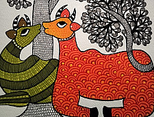 Nandan . नंदन ✦ Handcrafted ~ Gond Painting ( 12" x 16" ) - Tree of Togetherness