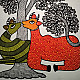 Hand Painted Gond Painting - Tree of Togetherness
