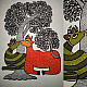 Hand Painted Gond Painting - Tree of Togetherness