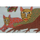 hand painted canvas gond painting - tiger & tree