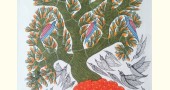 peahen hand painted gond painting