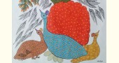 peahen hand painted gond painting
