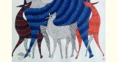 Hand painted gond painting - Deer family