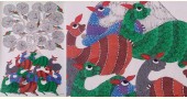 hand painted gond painting of singing birds on tree