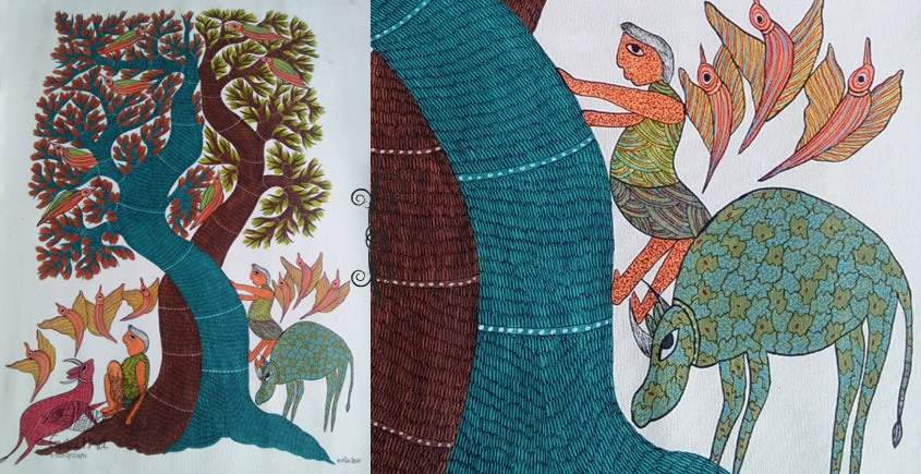 Shop hand painted gond painting