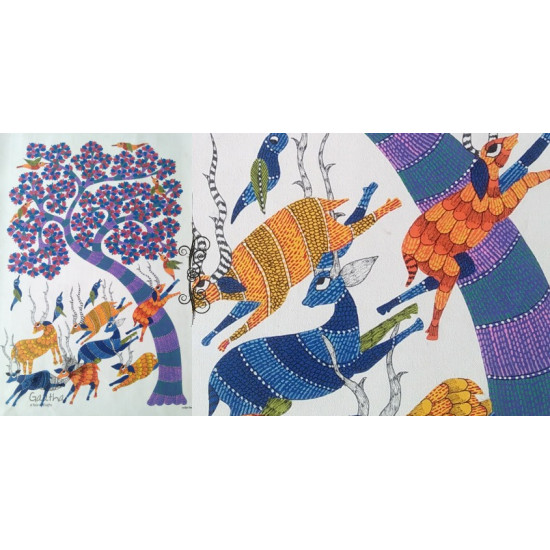 Shop online gond painting - Running Deers