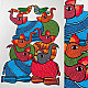 Hand Painted Gond Painting - Elephants