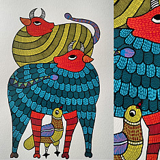 Nandan . नंदन ✦ Handcrafted Gond Painting 