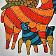 Hand Painted Gond Painting - Deer Family