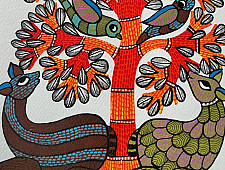 Nandan . नंदन ✦ Handcrafted ~ Gond Painting ( 12" x 16" ) - Beauty of Nature